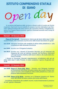 OPEN DAY TRE ORDINI DI SCUOLA